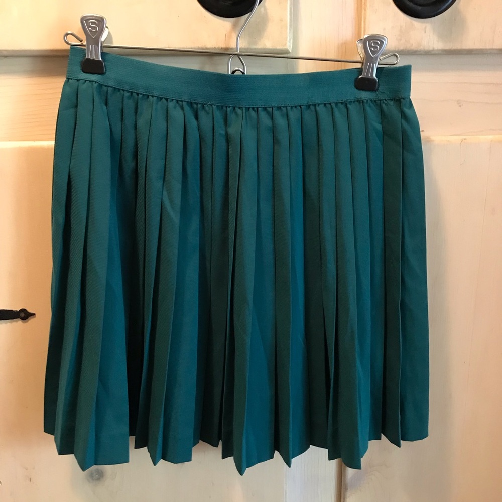 Emerald Green Pleated Skirt